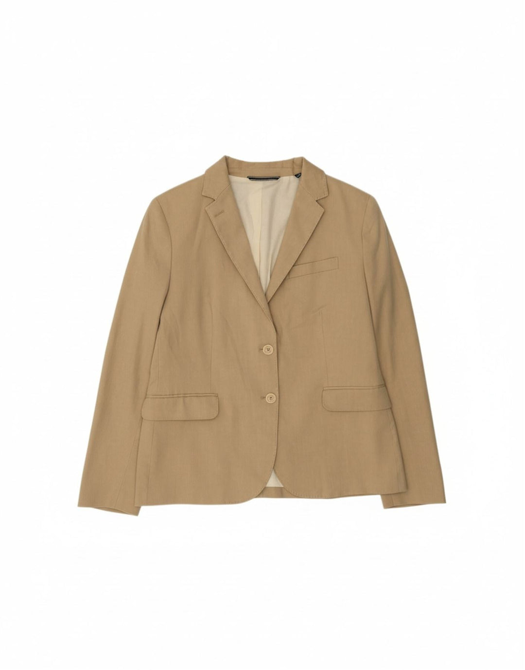 GANT Womens 2 Button Blazer Jacket UK 16 Large Beige Linen