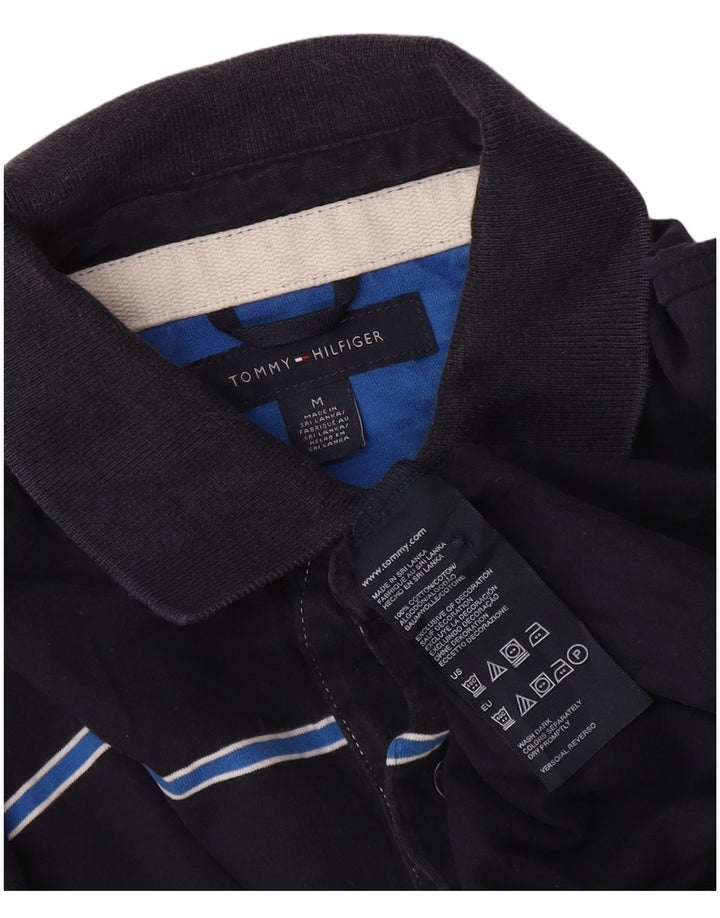 Tommy Hilfiger Herren-Poloshirt aus mittelblauer, gestreifter Baumwolle