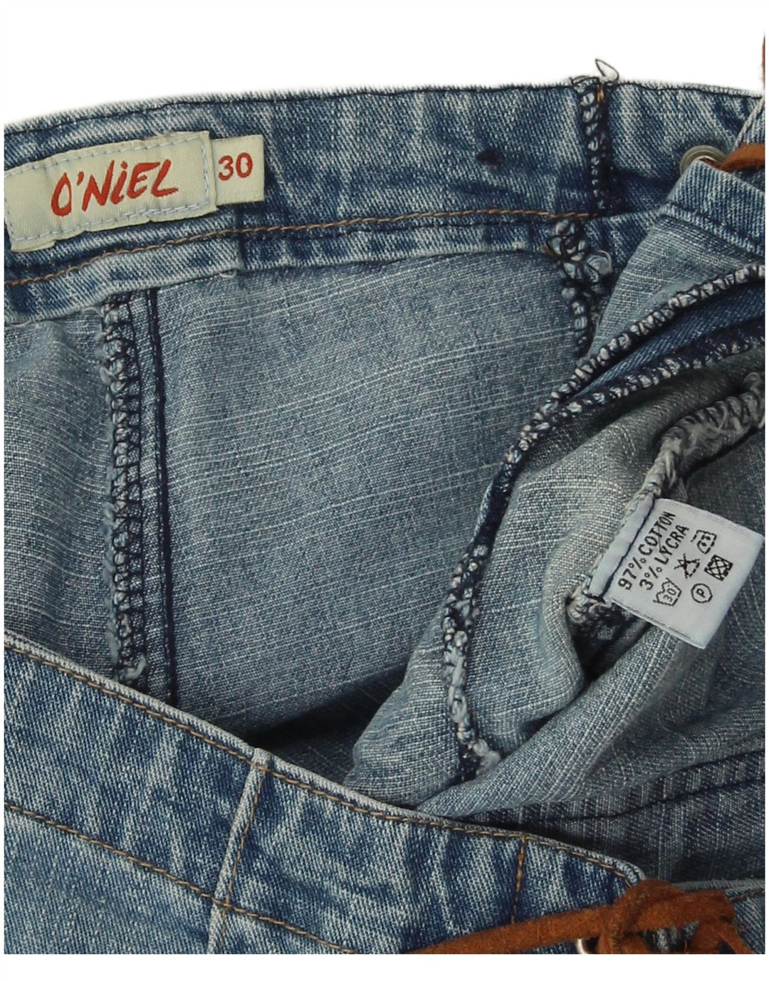 Ausgestellte Jeans für Damen, Breite 30, Länge 30, Blau, Baumwolle