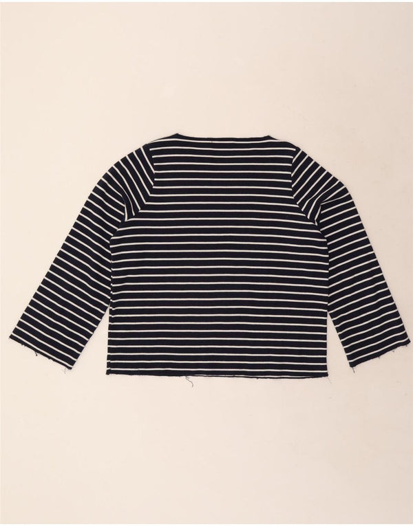 Zara Damen Trafaluc Top Langarm UK 10 Small Marineblau gestreift