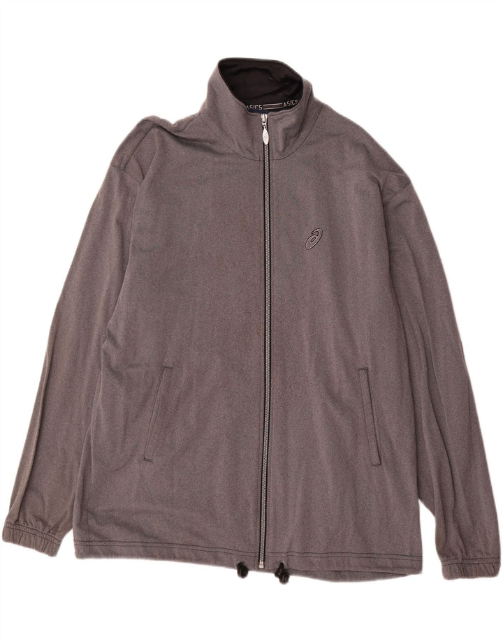 ASICS Herren-Trainingsanzug-Top-Jacke, großes graues Polyester