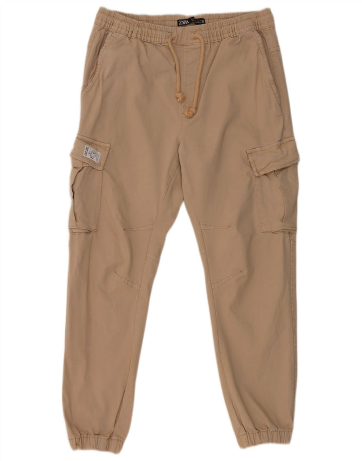 Zara Herren-Jogginghose, Cargohose, Größe M, W31, L27, Grau, Baumwolle