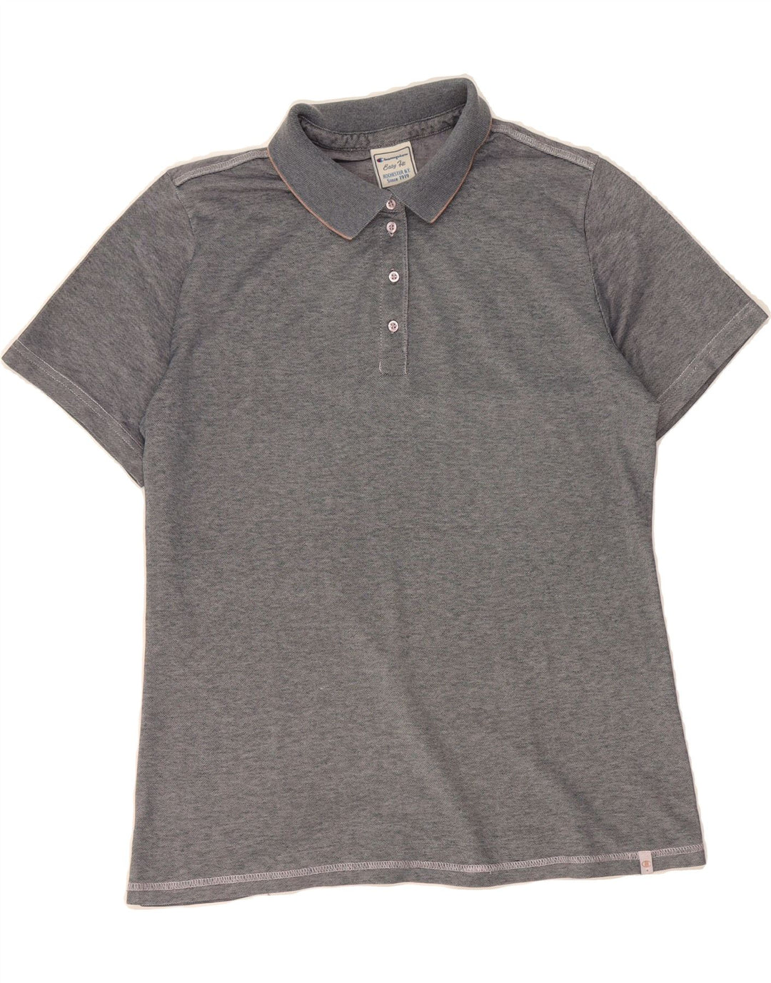 CHAMPION Womens Easy Fit Polo Shirt UK 14 Medium Grey Vintage Champion and Second-Hand Champion from Messina Hembry 