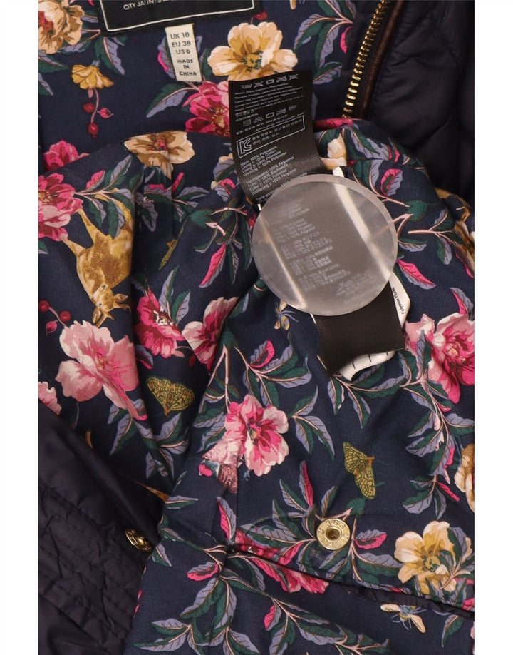 JOULES Damen Steppjacke UK 10 Small Marineblau Polyamid