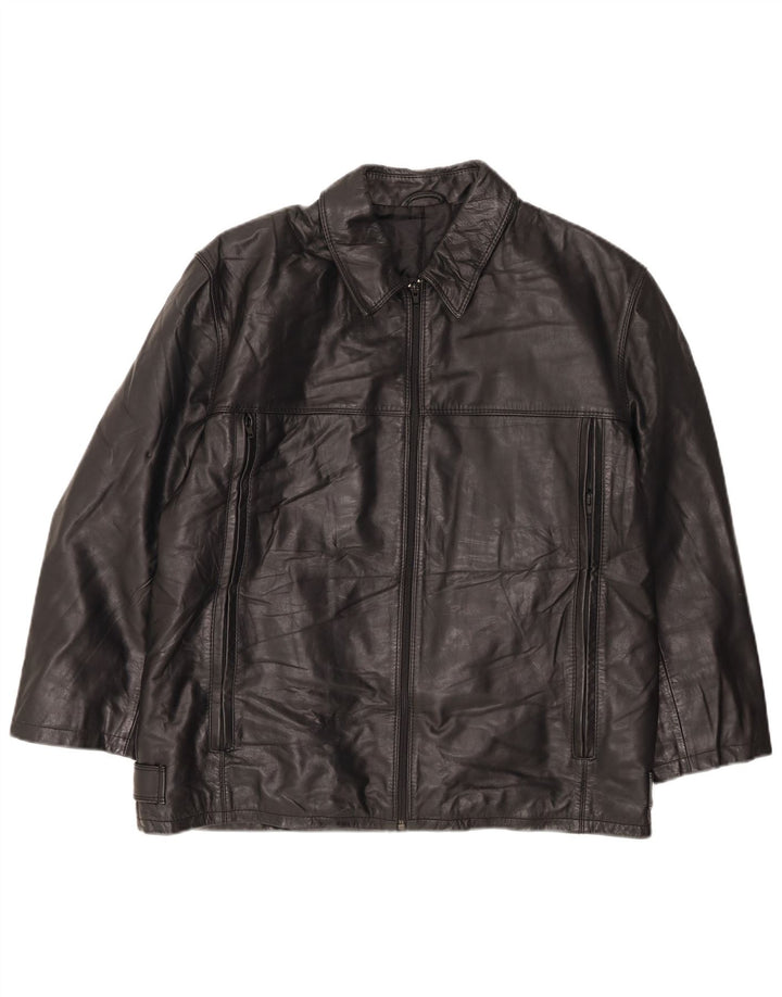 ROBRIK Herren Lederjacke IT 52 XL Schwarzes Leder