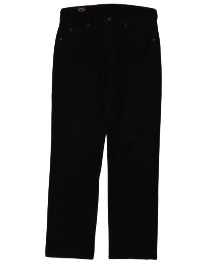 LEE Herren Seattle Straight Jeans W34 L33 Schwarze Baumwolle