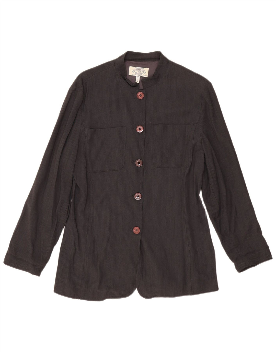 ARMANI JEANS Damen 5-Knopf-Blazerjacke UK 14 Große schwarze Viskose