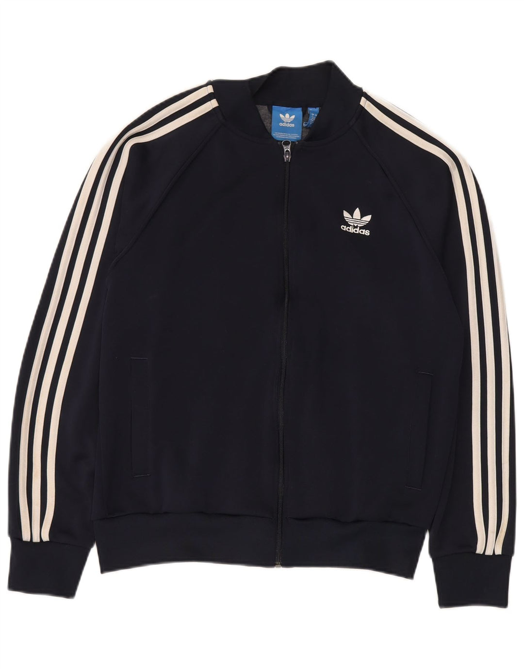 Adidas Herren-Trainingsanzug-Oberteil, große Jacke aus marineblauem Polyester