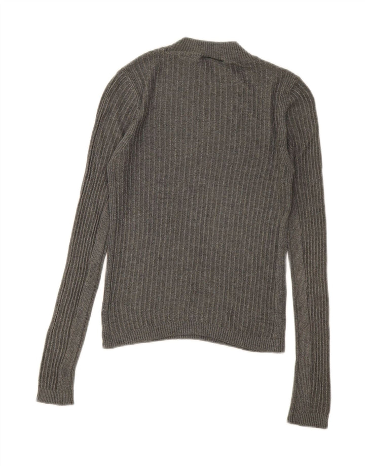 TOPSHOP Womens Turtle Neck Jumper Sweater UK 8 Small Grey Vintage Topshop and Second-Hand Topshop from Messina Hembry 