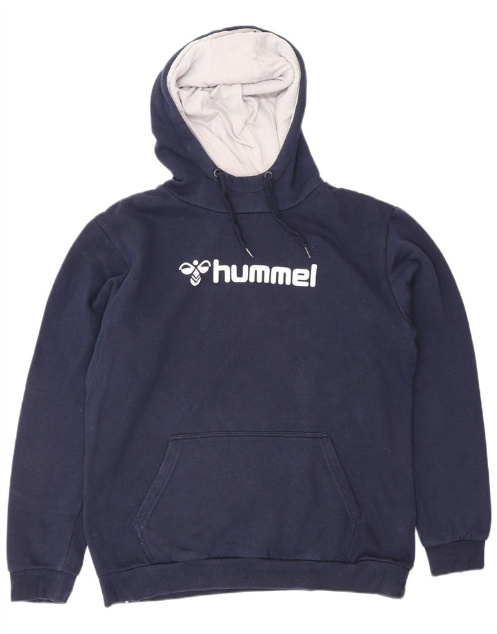 HUMMEL Herren-Kapuzenpullover mit Grafik, groß, marineblau, Baumwolle