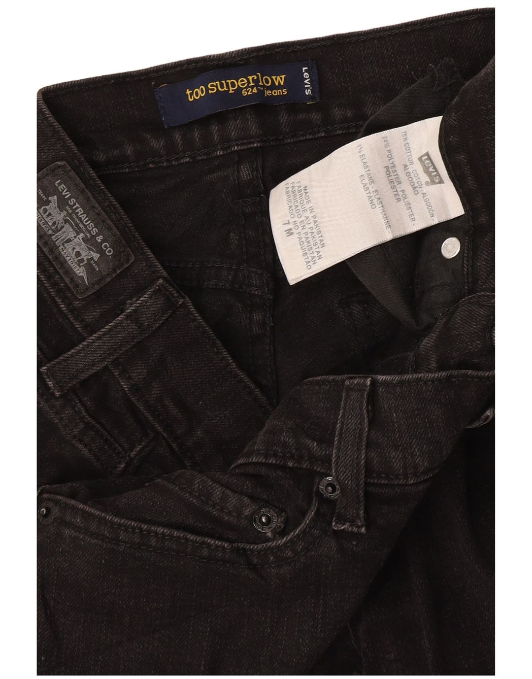 LEVI'S Damen 524 Super Low Denim Shorts US 7 Medium W30 Graue Baumwolle