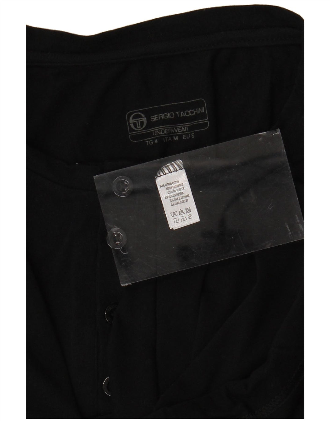 SERGIO TACCHINI Herren T-Shirt Top Small Schwarz Baumwolle