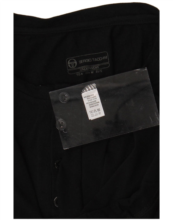 SERGIO TACCHINI Herren T-Shirt Top Small Schwarz Baumwolle