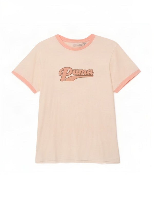 Puma Damen Graphic T-Shirt Top UK 14 Medium Weiß