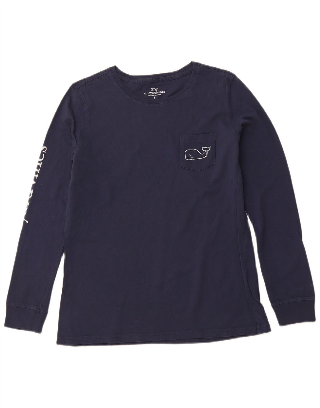 VINEYARD VINES Herren-Grafikoberteil, langärmelig, klein, marineblau, Baumwolle