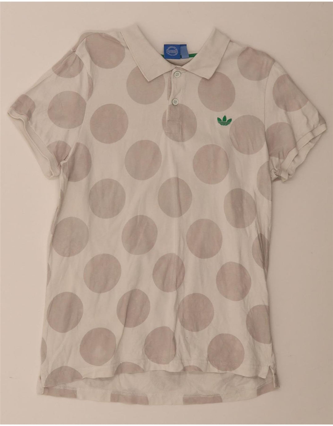 Adidas Herren-Poloshirt, groß, weiß, gepunktet, Baumwolle