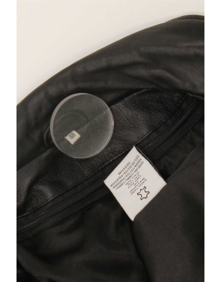 Vintage Herren Lederjacke IT 48 Mittelschwarzes Leder