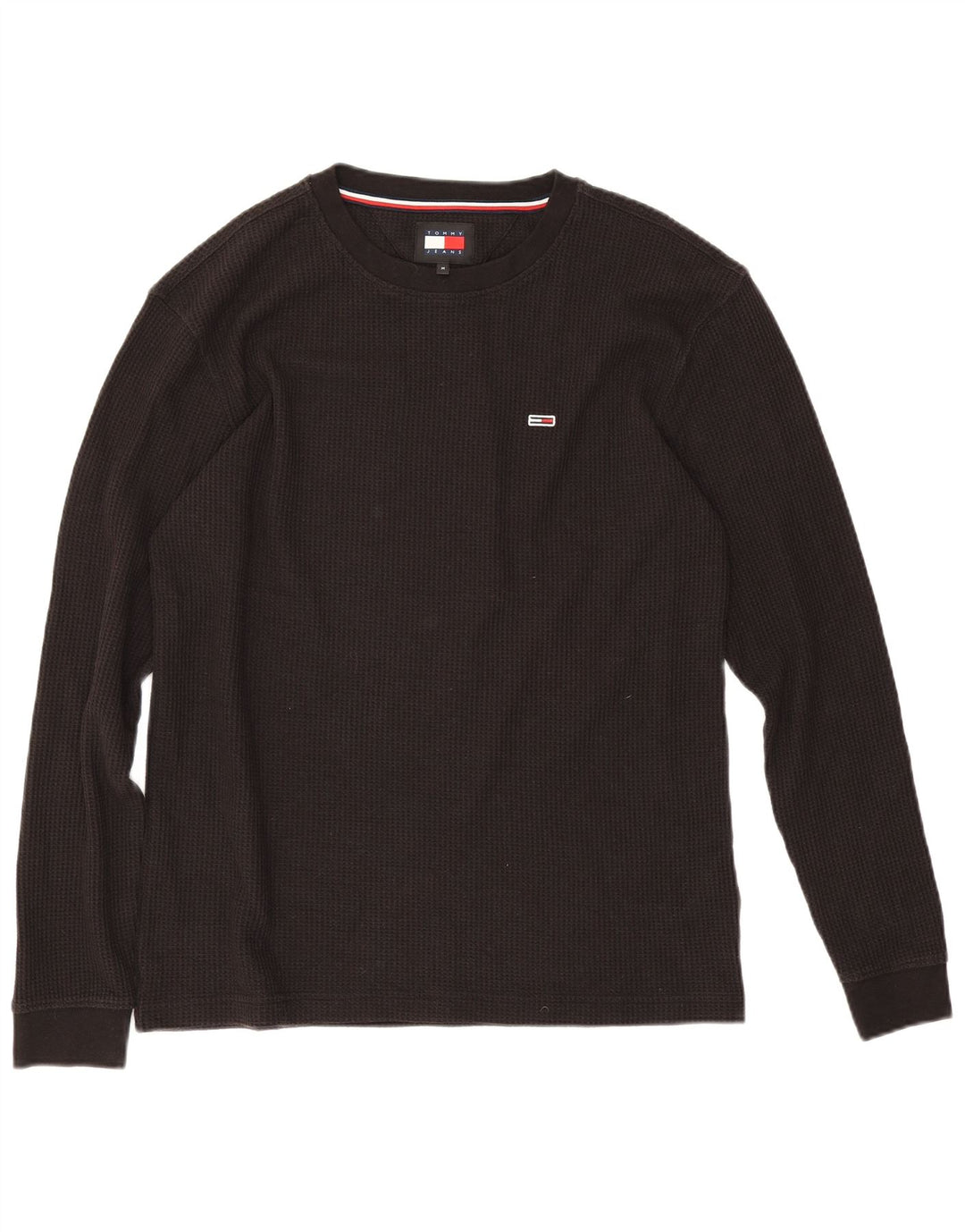 Tommy Hilfiger Herren-Top, langärmelig, mittelschwarz, Baumwolle