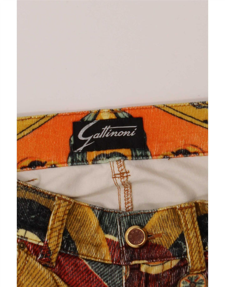 Gattinoni Damen Cordhose mit abstraktem Muster W28 L32 Mehrfarbig