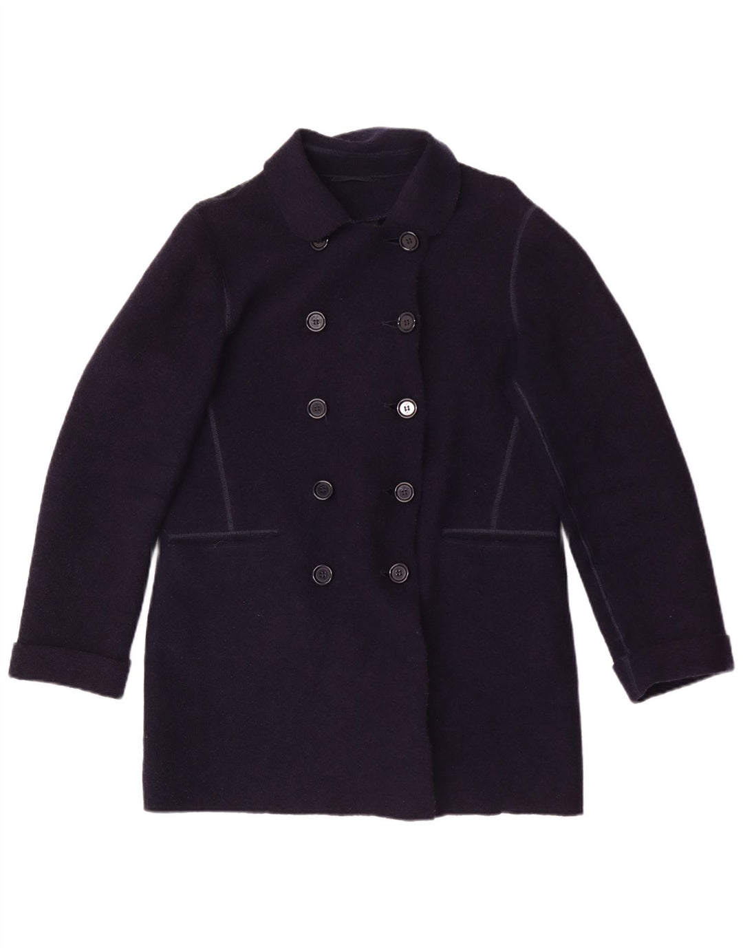Aspesi Damen Pea Coat IT 42 Mittelmarineblaue Wolle