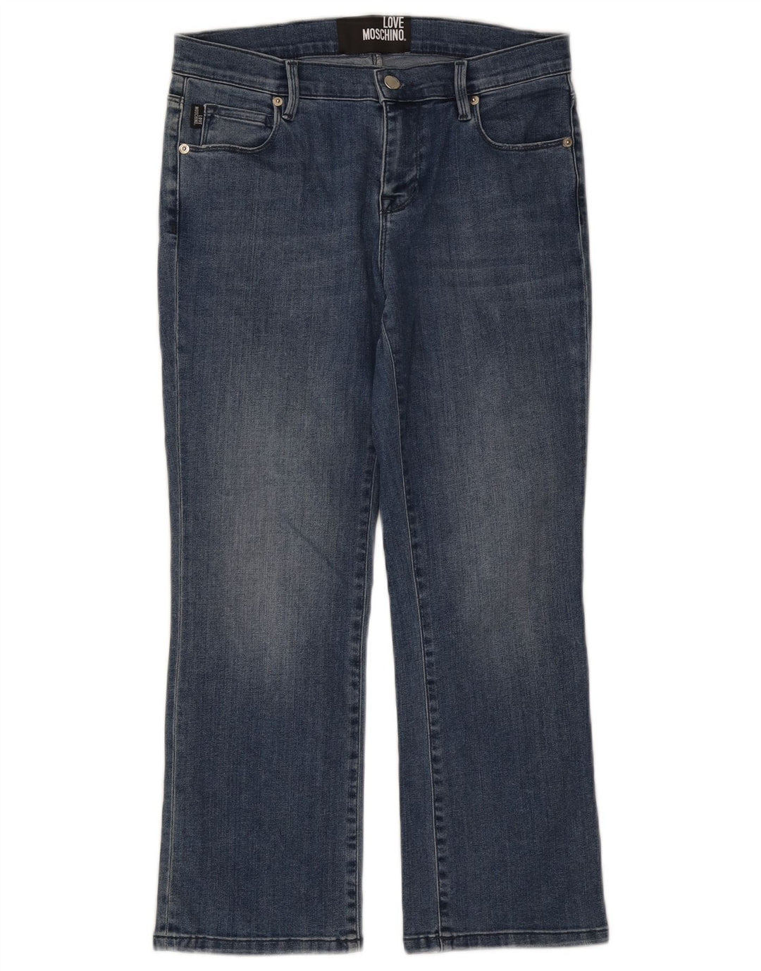 MOSCHINO Kurz geschnittene Damenjeans W28 L25 Blaue Baumwolle