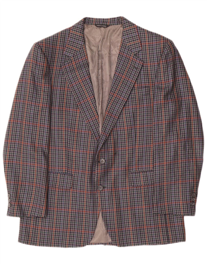 Aquascutum Herren-Blazerjacke, Größe 36, klein, mehrfarbig, Hahnentrittmuster