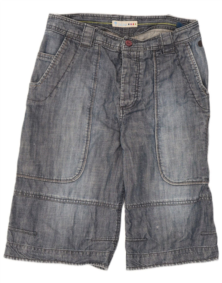 Fat Face Herren Denim-Bermudashorts W32 Mittelblaue Baumwolle