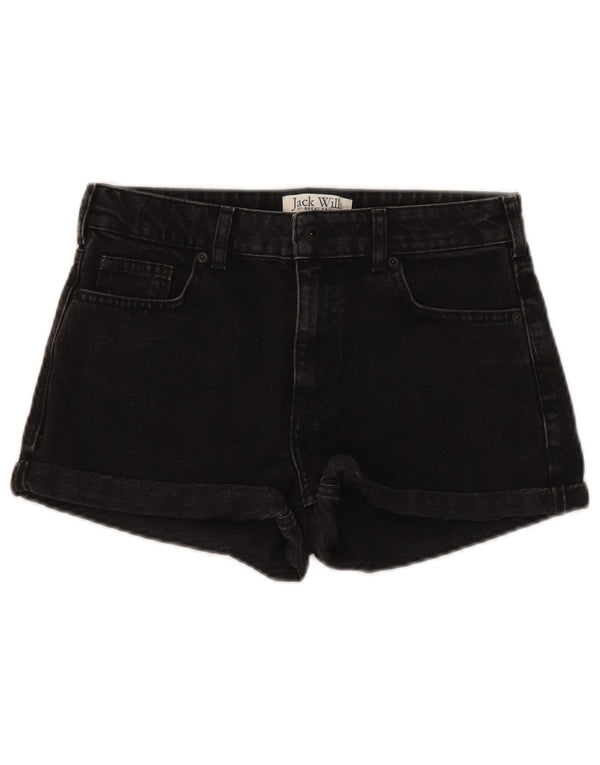 Jack Wills Damen Jeansshorts UK 8 Small W28 Schwarze Baumwolle