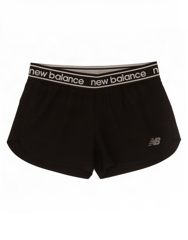 New Balance Damen Graphic Sport Shorts UK 10 Small Schwarz