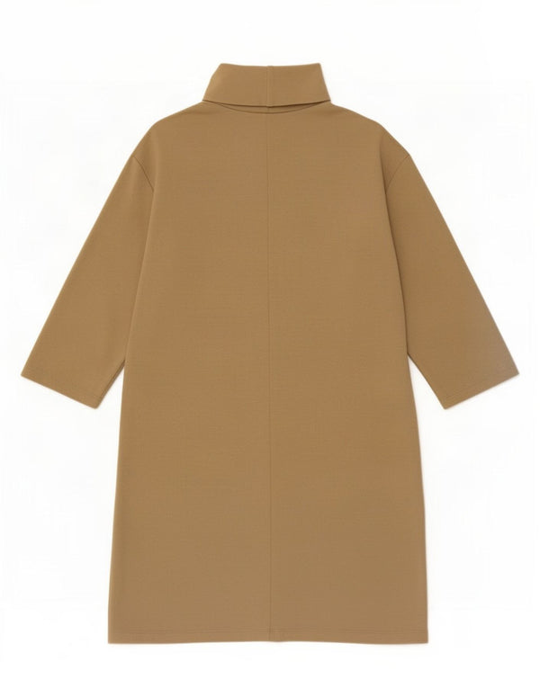 Zara Damen-Etuikleid mit 3/4-Ärmeln, Größe S, Beige, Baumwolle