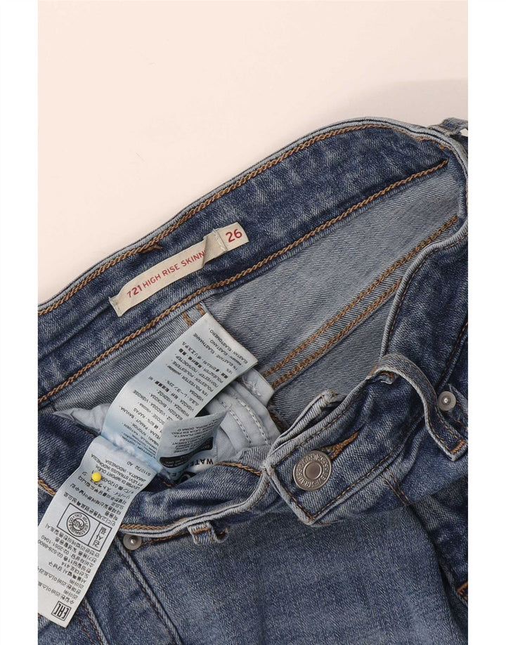 Levi's Damen 721 High Rise Denim Shorts W26 Small Blaue Baumwolle