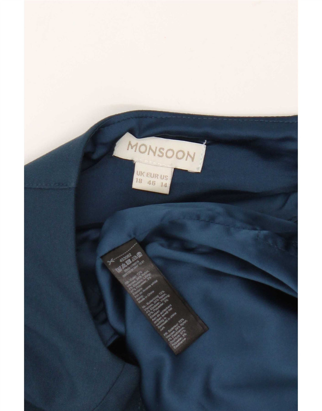 Monsoon Damen Etuikleid UK 18 XL Blaue Viskose