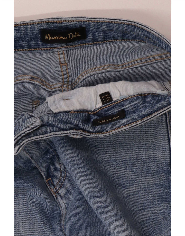 Massimo Dutti Damen Straight Jeans EU 38 Small W28 L27 Blau