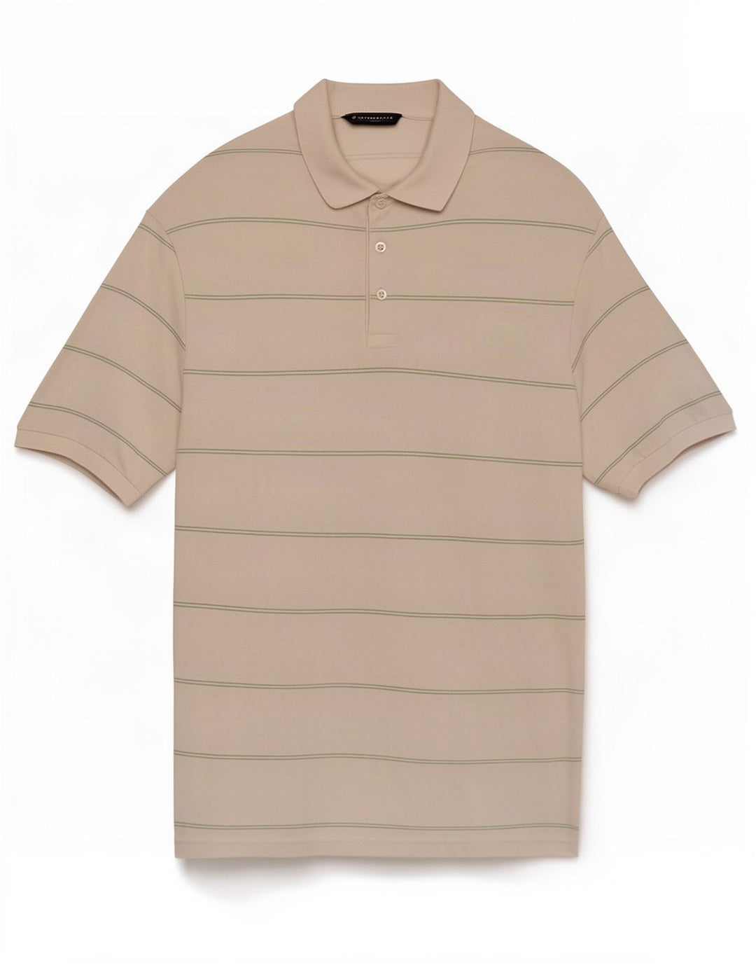 Marks & Spencer Herren-Poloshirt aus mittelweißer, gestreifter Baumwolle