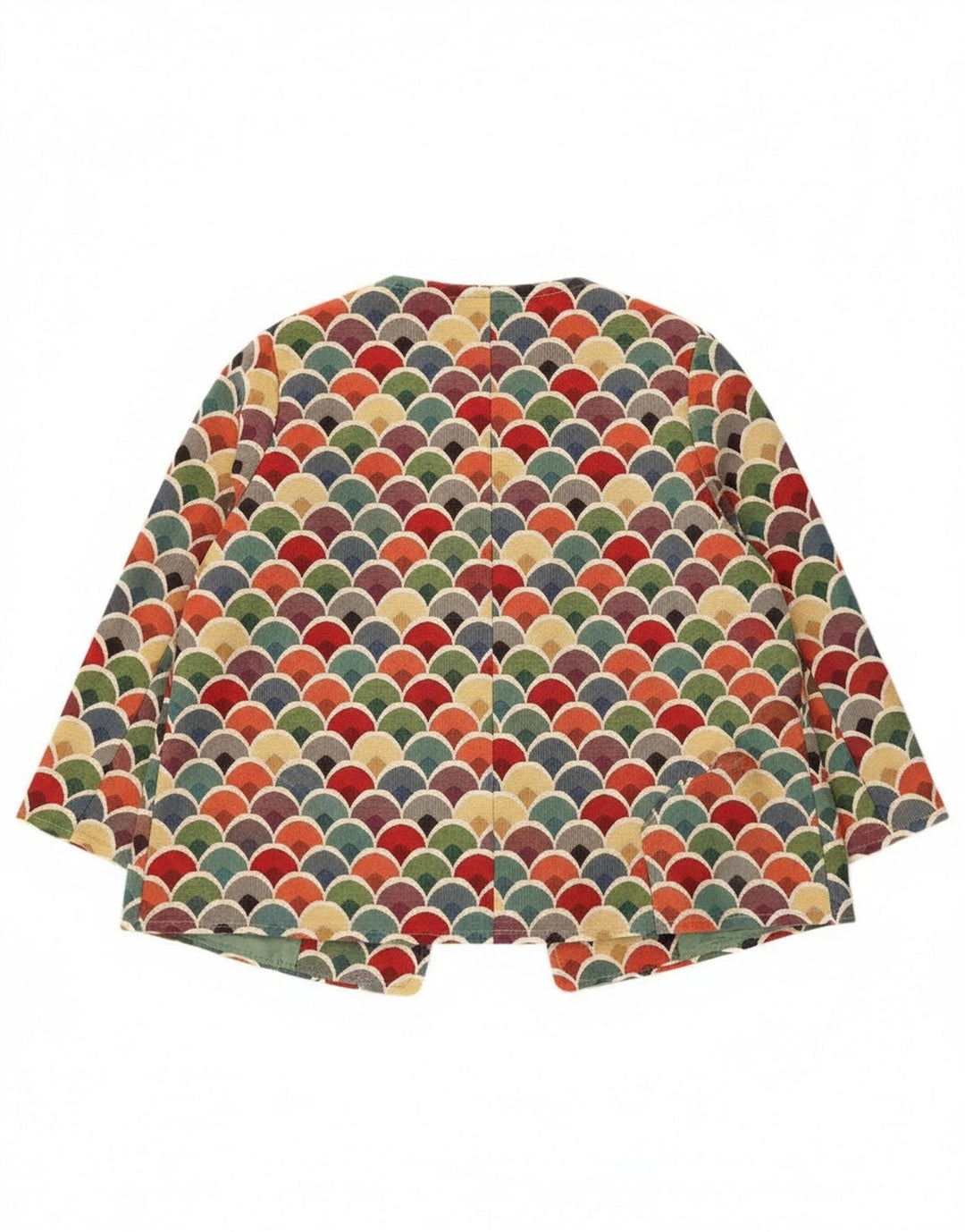 Vintage Damen 3/4 Ärmel Blazer Jacke UK 12 Medium Mehrfarbig