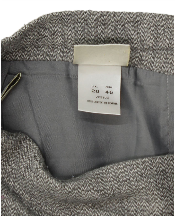 EASTEX Damen Trompetenrock UK 20 2XL W40 Graues Fischgrätenmuster aus Polyester