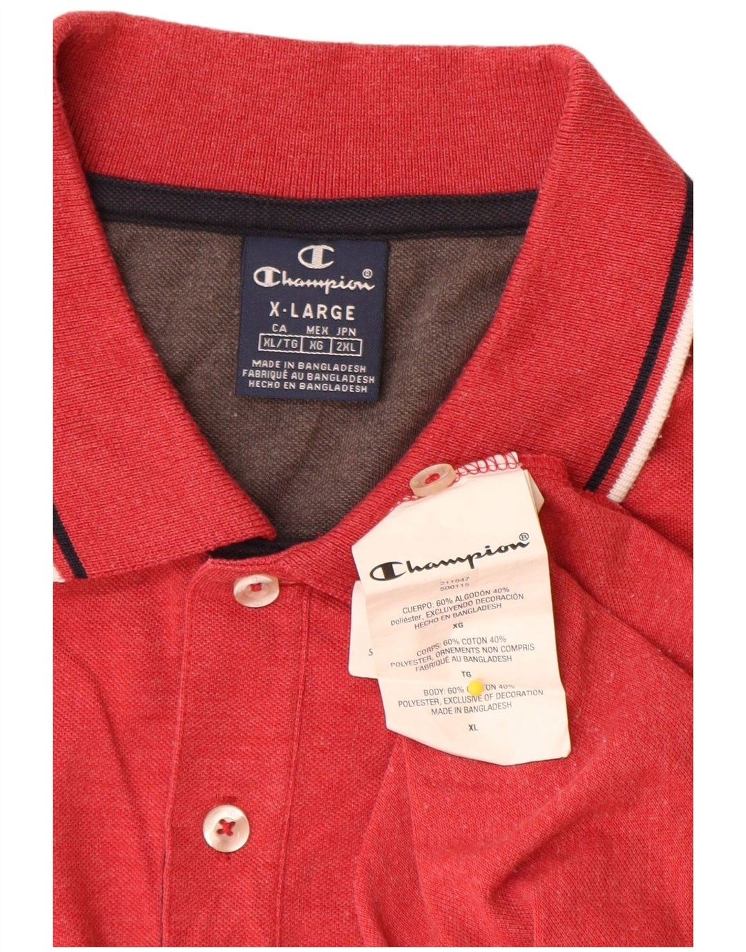 Champion Herren-Poloshirt XL aus roter Baumwolle