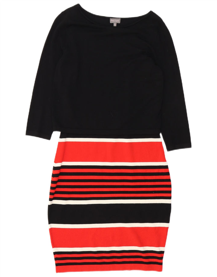 PHASE EIGHT Damen-Pulloverkleid mit 3/4-Ärmeln, Gr. 10, Größe S, schwarz gestreift