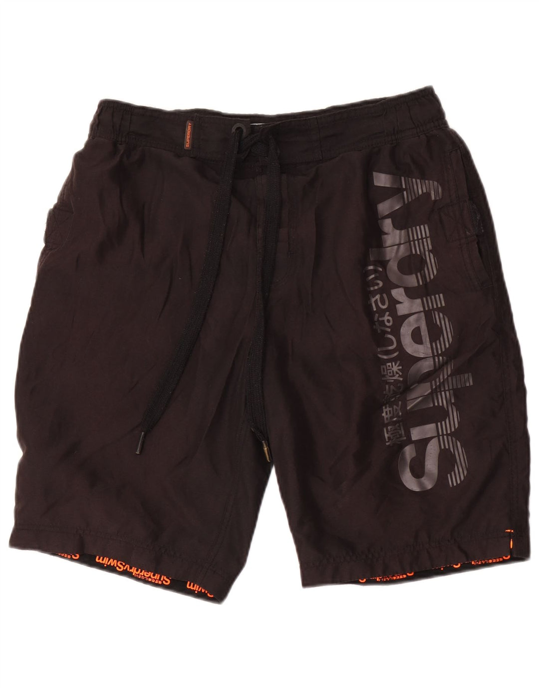 Superdry Herren-Badeshorts mit Grafik, Mittelschwarzes Polyester