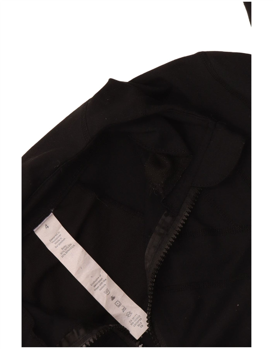 Lululemon Damen-Trainingsanzug-Topjacke, US-Größe 4, Small, schwarzes Nylon