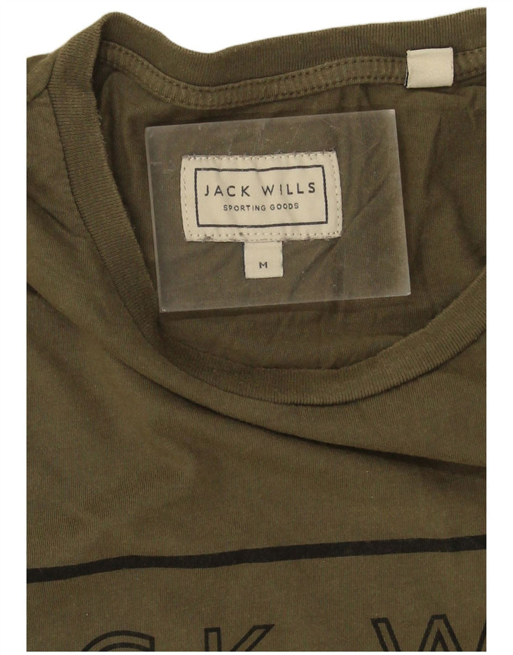 Jack Wills Herren-T-Shirt mit Grafik, mittlere Khaki-Baumwolle