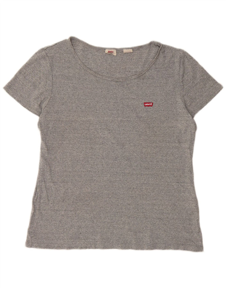 Levi's Damen Crop T-Shirt Top XL Grau gefleckte Baumwolle