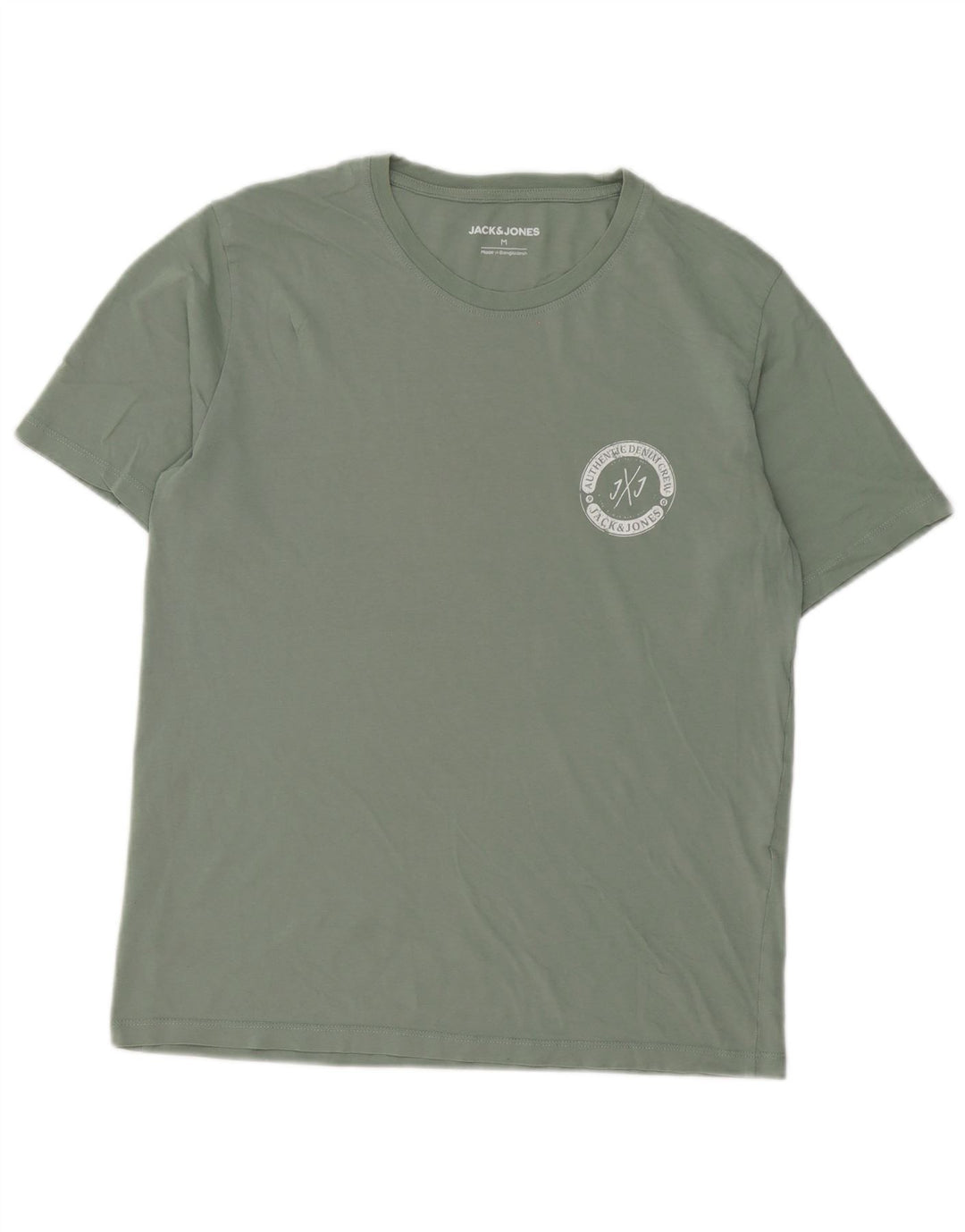 Jack & Jones Herren T-Shirt-Oberteil aus mittelgrüner Baumwolle