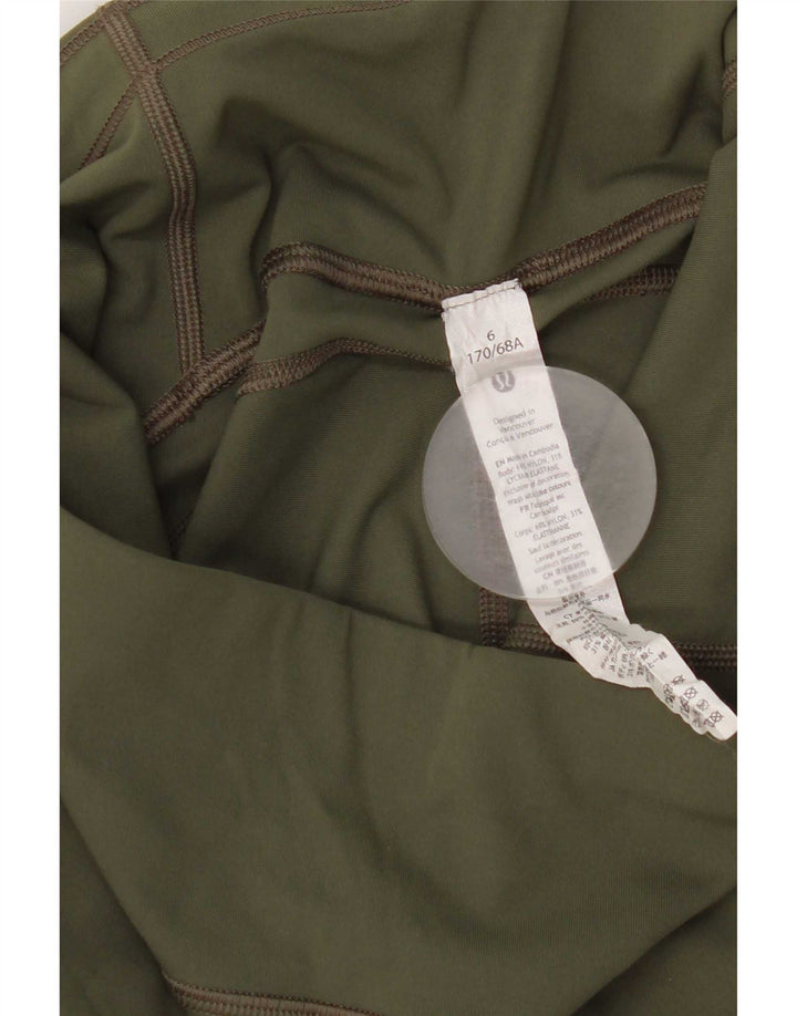 Lululemon Damen Leggings US 6 Mittelgrün geflecktes Nylon