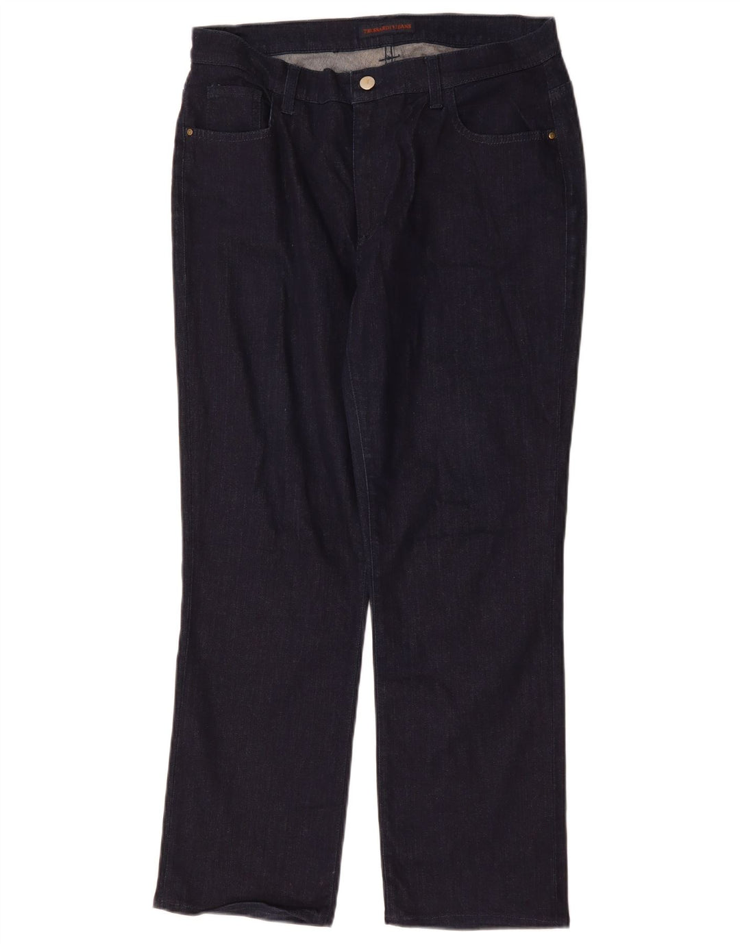 Trussardi Damen Straight Jeans IT 48 XL W34 L28 Marineblau Polyester
