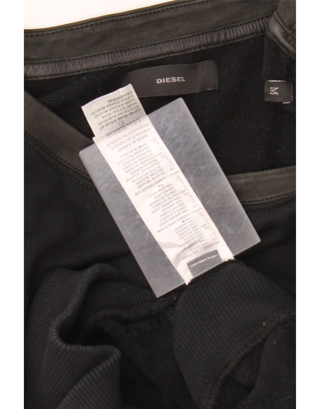 DIESEL Damen Pulloverkleid UK 12 Mittelschwarze Colourblock-Baumwolle