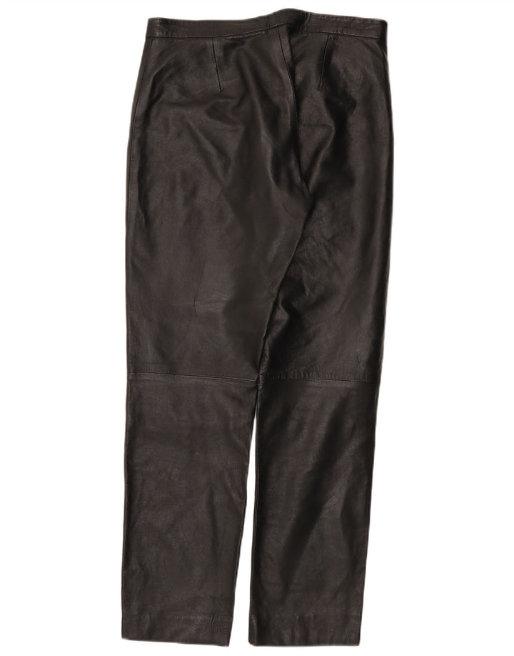 Conbipel Damen gerade Lederhose IT 48 XL W30 L29 Schwarzes Leder