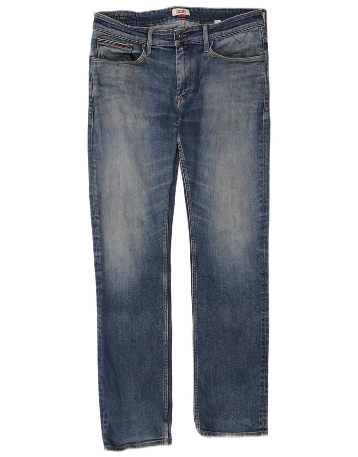 Tommy Hilfiger Herren Straight Jeans W36 L34 Blaue Baumwolle