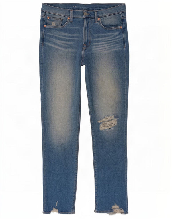 Gap Damen Distressed Skinny Jeans US 10 Large W30 L27 Blaue Baumwolle
