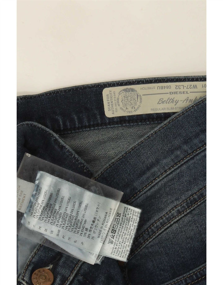 Diesel Damen Belthy-Ankle Regular Slim Straight Jeans W27 L27 Blaue Baumwolle